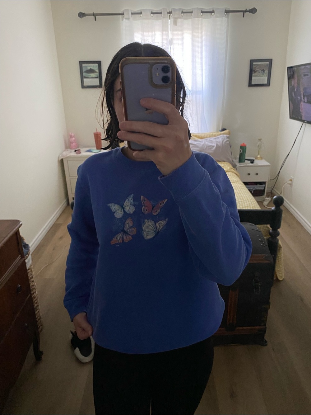 Northern Reflections Blue Butterfly Crewneck Sweatshirt